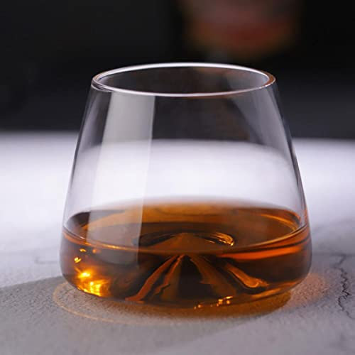 Bicchiere da whisky scozzese in cristallo Bicchiere da cocktail creativo Fondo concavo Tazza di succo di vino resistente al calore per whisky da bar SMug