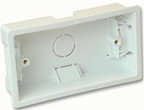 Mr Gadget's Solutions Dry Lining Pattress Back Box Double 2 Gang White Wall Flush Mount Pattress Socket box