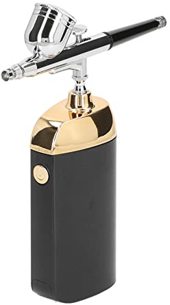 Kit de Aerógrafo con Compresor, 3400mAh 3,7 V Portátil USB Máquina Facial de Oxígeno Kit de Aerógrafo Inalámbrico Auto de Mano Pistola de Aerógrafo para Maquillaje Pintura Modelo (Negro)
