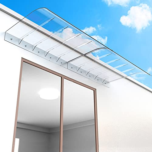 pensilina Riparo per tenda da sole trasparente per porta d'ingresso, copertura per tettoia per pioggia invisibile per finestra, copertura in policarbonato curvo per grondaia per finestra, te