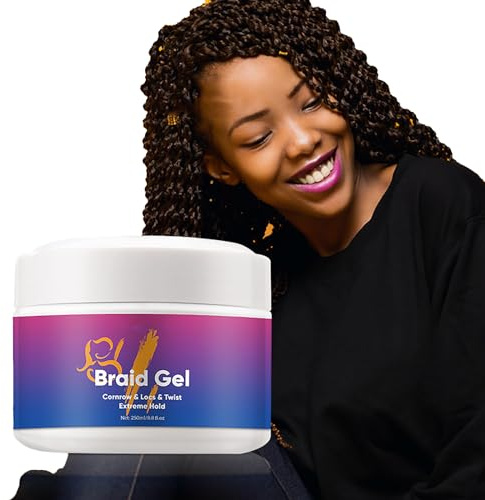 Joyeee Locken Styling Gel, 250ml Braid Twist Gel Edge Kontrolle Gel für lockiges und krauses Haar, Starker Halt & Ohne Rückstände, Tames Frizz & Edges, ideal zum Flechten, Zwirnen, glatte Kanten#2