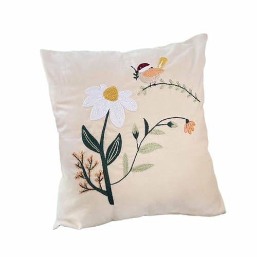 Perfeclan Embroidery Pillow Covers Kits Cushion Cases DIY with Pattern Living Room Decoration Birthday Gift Semi-finished for Beginners, C