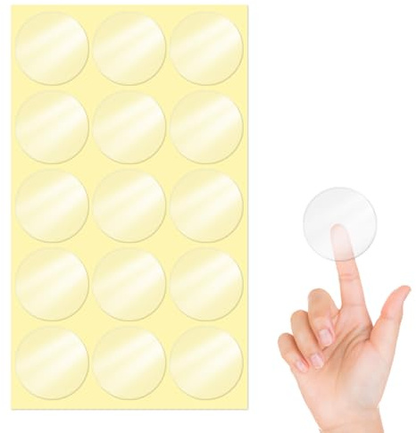 YIKIADA Transparent Klebepunkte 50 mm Selbstklebend Vinyl Runde Verschluss Aufkleber Durchsichtig Klebeetiketten Wasserdicht Klare Punktaufkleber für Verpackung Umschläge Schachteln 150 Stück