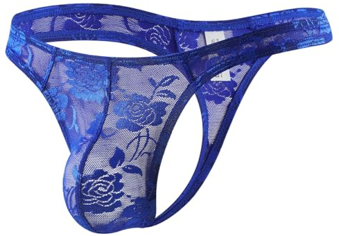 Casey Kevin String Homme Dentelle, Transparent sous-vêtements Sexy Slips Taille Basse Strings Tanga