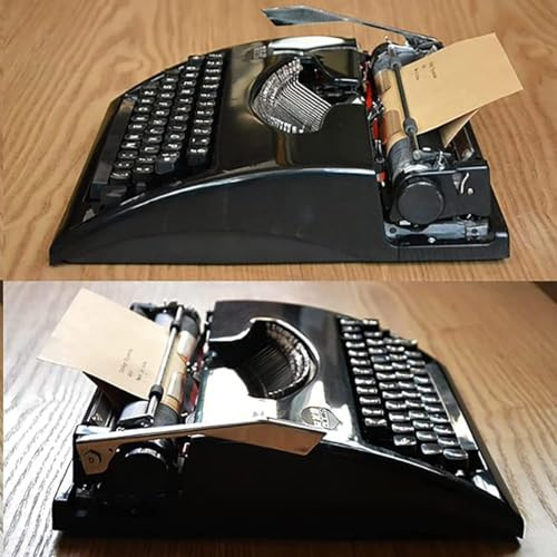 FDSGEEE Traditional Old Fashioned Mechanical English Typewriter,1980 Classic Nostalgia Portable Retro Manual Typewriter, Normal Use Vintage Typewriter