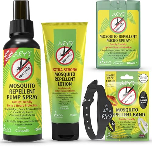 THEYE Mosquito Repellent Solo Traveller Pack - Natural, Preservative Free - Family Friendly Insect Repellent DEET Free - Maximum Strength Insect Repellent Travel Pack - Insect Repellent Bracelets