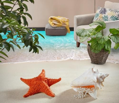 Benutzerdefinierte Selbstklebende Boden Wandtapete 3D-Seestern, 150 x 105 cm Bodenfliesen Aufkleber Wohnzimmer Studie Pvc Wasserdicht Tragen 3D Bodenbelag Tapete