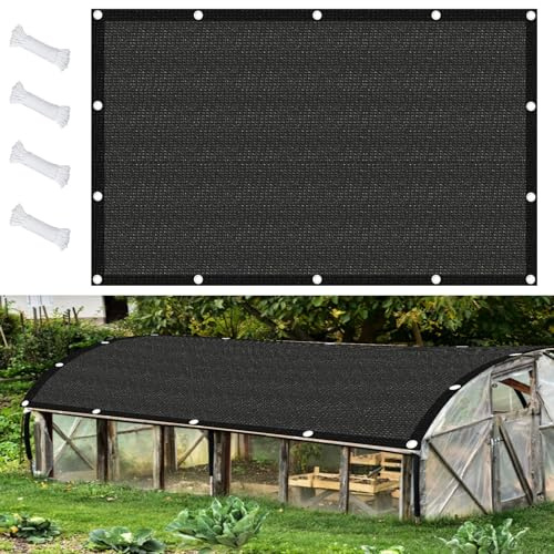 Filet d'ombrage 4.2 x 6.5 m Respirant Pergola Serres Filet d'ombrage Différentes Couleurs et Tailles pour Jardin/Voitures/Terrasse/Camping/Balcon/Garage/Ferme, Noir