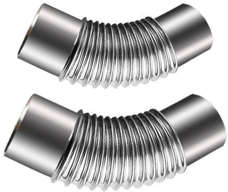 2 Pezzi in Acciaio Inox 45 Gradi Gomito Camino Rivestimento Curva 45 ° Multi Canna Fumaria Tubo Stufa for Campeggio All'aperto Stufe A Legna Camino(120mm)
