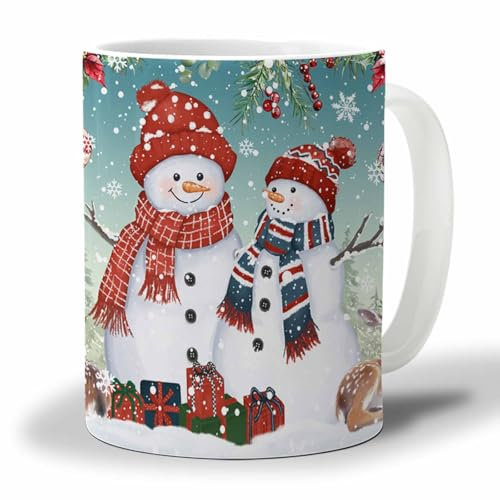 Tasse à café turquoise jaune, boule de sapin de Noël, bonhomme de neige, poinsettia, tasse à thé turquoise jaune ombré pour femmes et hommes, cadeaux pour la fête des mères, cadeau de remise de diplôm