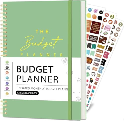 Budget Planner - Monthly Budget Book 2025 with Expense & Bill Tracker - Undated 12 Month Financial Planner/Account Book calendar organizer to Take Control of Your Money