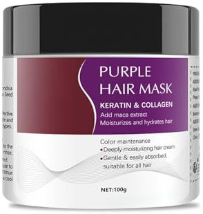 Lila Haarmaske, Deep repair Kollagen Haarmaske für trockenes, geschädigtes Haar, Nähren und Erhellen Das Haar, Keratin Glättung für Tiefe Reparatur für Alle Haartype