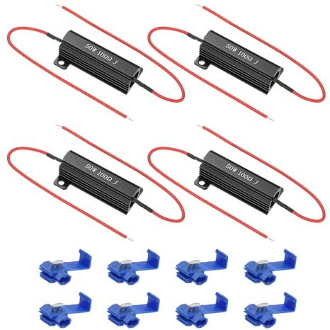 PATIKIL 4 Stk 50W 100 Ohm 5% Toleranz Aluminium Gehäuse Widerstände Widerstand Sortiment mit Clips Drahtwiderstände Schraubentap Power Widerstand für Maschinen Elektronik DIY Schwarz