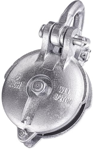 Zonon Yarding Block with Shackle and Pin, Snatch Block Pulley Wire Rope Cable Pulley 1.5, 3, 4.5 and 6 Ton Capacity(4.5 Ton - 5 Sheave)