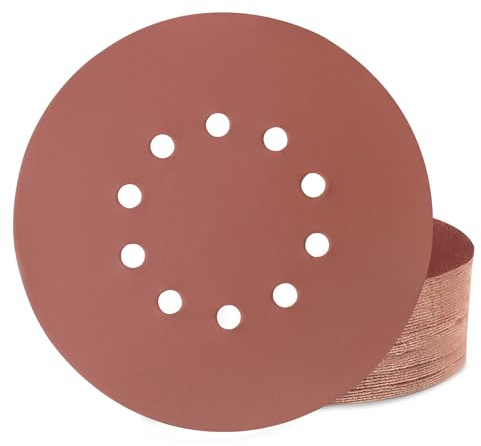 Huopueit 40 Pièces Disque Abrasif 225 mm 10 Trous Grain 400 Papier Disque Poncage pour Cloisons Sèches Ponceuse Girafe