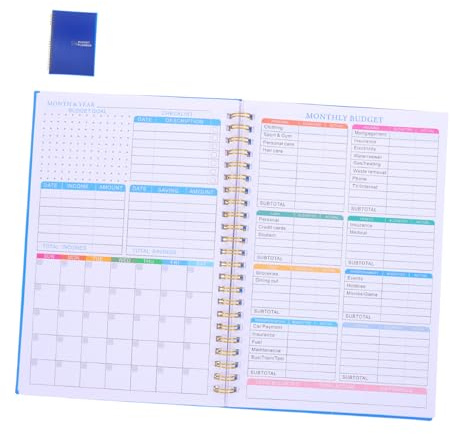 MINAOLULUS Budget-notizbuch Finanzplaner Zum Mitnehmen Ausgaben-tracker Für Bargeld Monatliches Budgetbuch Rechnungszahlungs-tracker Tragbares Haushaltsbuch Budgetplaner Mit Robustem Einband
