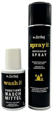 dirtlej care package – Set aus Waschmittel & Imprägnierung für Outdoorbekleidung (1x wash it 250ml & 1x spray it 400ml) – Tiefenreinigung & PFC-freier Nässeschutz – für Funktionskleidung