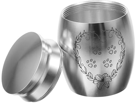 Hemobllo Urne pour Cendres de Petit Animal Boîte Commémorative Étanche pour Ashes de Chat et Chien Conteneur Durable de Souvenirs Funéraires Urne Médium Stable avec Couvercle Argenté