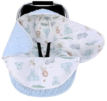 amo nenes Einschlagdecke Babyschale Universal Fußsack für Buggy Winter Decke Herbst Babydecke Baumwolle Kinderwagen 3-Punkt- Gurt für Baby 0-12 Monate