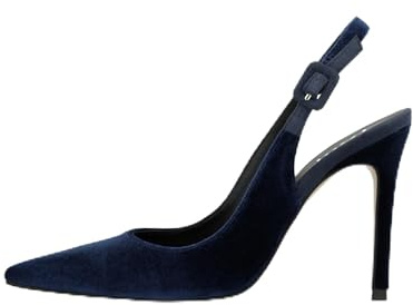 Lodi Zapatos de salón Destalonados para Mujer. Diseño Sencillo y Elegante. Tacón Fino de 10.5 cm. Cierre Lateral con Hebilla Forrada. Punta Afilada y Escote Redondeado. Interior Forrado en Piel. Incl