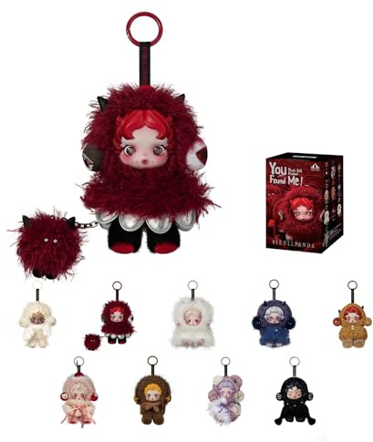 POP MART SKULLPANDA Du Hittade Mig! Serie Plyschdocka Hängsmycke Blind Box, Mystery Box Figurer, Samlarleksaker, Semester- och Födelsedagspresenter för Flickvän Dotter Flickor och Pojkar, Enkel Box