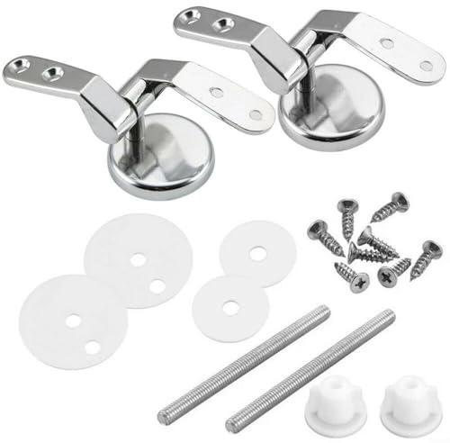 CNANRNANC Kit di montaggio per sedile WC – Raccordi per WC con cerniere regolabili e dadi in nylon robusti per un'installazione sicura su vari sedili WC (1 coppia)