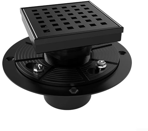 Scarico a pavimento, in acciaio inox, flangia in stile americano da 10,2 cm, con design a rete, griglia anti-odore nascosta (10,2 cm)