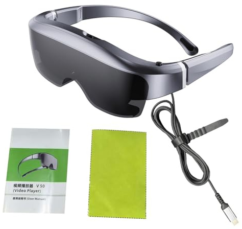 Yanmis Occhiali Intelligenti con Schermo HD Virtuale da 400 Pollici e Regolazione della Miopia per Esperienza Cinematografica e Giochi, Cinema Portatile e Occhiali da Lavoro