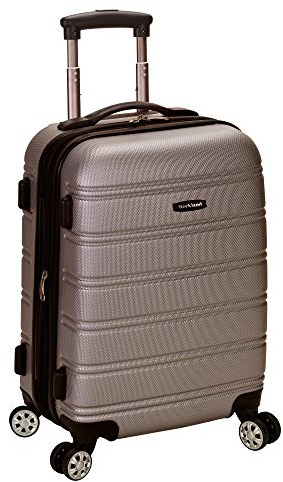 Rockland Melbourne Hardside Expandable Spinner Wheel Luggage, Carry-On 20, Silver