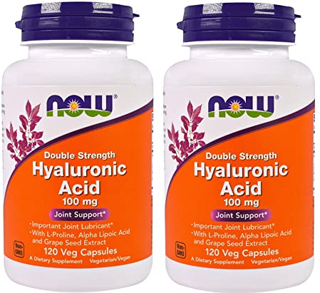 NOW Foods - Hyaluronic Acid 100 mg - 120 Veg Capsule (Pack of 2)