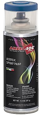Ambro-Sol V4005017 Smalto Acrilico Multiuso, Vernice Brillante per Interni ed Esterni, Adatto per Qualsiasi Tipo di Materiale, Bomboletta Spray in Banda Stagnata Riciclabile 400 ml, Blu Traffico