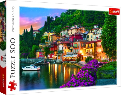 Trefl - Pussel - Comosjön Italien, 500 Bitar, Premiumkvalitet, För Vuxna Och Barn Från 10 År | RÖD, DIY, kreativ underhållning, klassisk sticksåg, 10+