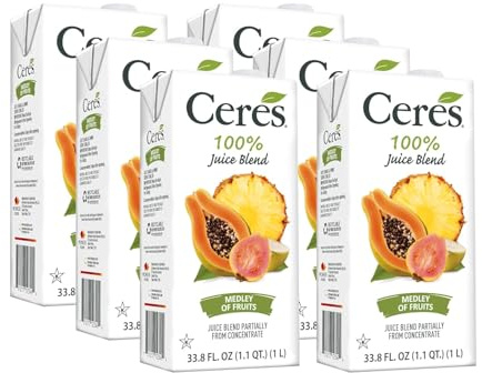 Ceres 100% Pure Fruit Juice Blend - Delicious Fruit Medley - Rich in Vitamin C, No Preservatives, Cholesterol Free, Gluten Free 33.8 FL OZ (Pack of 6)