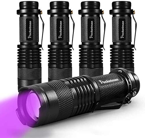 Schwarzlicht-UV-Taschenlampe, UV-Licht, Schwarzlicht-LED, Ultraviolett-Urin-Detektor für Hunde/Katzen/Haustierurin und trockene Flecken auf Teppichen/Teppichen/Böden, 5er-Pack