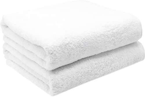 ZOLLNER 2er Set Premium Badetücher in 100x150 cm - extrem saugstarke und weiche Handtücher in weiß - hochwertiger Saum - waschbar bis 95°C - Baumwolle - Hotelqualität - Oeko Tex® Zertifiziert