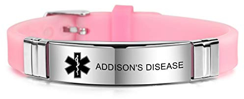 MOWOM Medical Braccialetto Personalizzato con Incisione in Silicone identificativo Regolabile per Uomo Donna Bambini in Acciaio Inossidabile Gomma- (Pacchetto con Carta di Emergenza, Supporto)