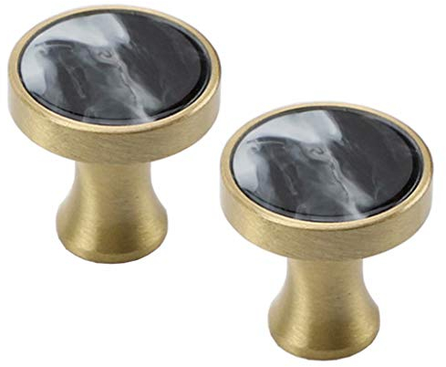 FBSHOP(TM) 2 Stück Kupfer/Bronze Finish | Massiver Runder Schubladen Schrankknopf ziehen | Küchenschrank Hardware/Kommode Schubladengriffe Türknöpfe Möbelknopf,22mm