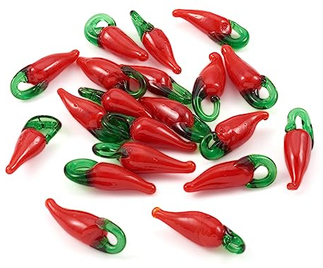 Cheriswelry lampwork pärlor grönsak frukt tema miniatyr dinglande hängsmycken murano-glas för smycken armband hantverk tillverkning, Glas Läder, glas