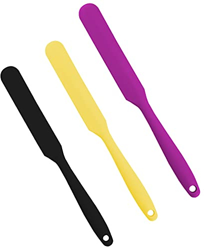 SAVITA 3 Pièces 2 Tailles Spatules Antiadhésives en Cire Spatule en Silicone Applicateur d'Épilation Spatule Applicateur Bâtons d'Épilation Bâtonnets de Cire Dure de Grattoir Réutilisables (Violet, No