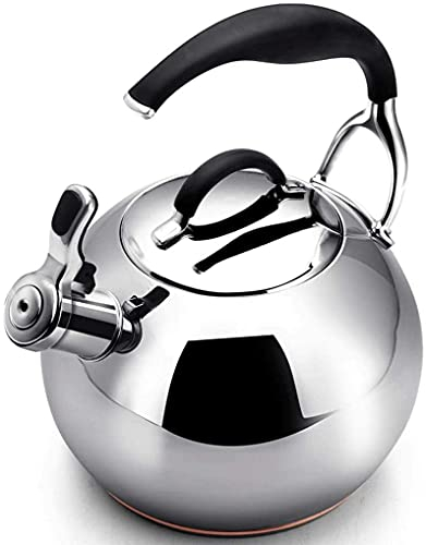 ZHANGZONG Bouilloire INOX Théière en Fonte Bouilloire sifflante Cuisinière Bouilloire Théière 3L, Chaudière à Thé en Acier Inoxydable pour Eau Chaude. Universel pour Tous Les Types de Plaques
