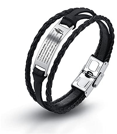Armbänder Edelstahl Kunstleder Armschmuck Geburtstagsgeschenk Geschenk für Tochter Sohn Mädchen Damen Junge Herren