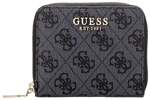GUESS Women Laurel SLG SMALL Zip Around Bag, Carbon Logo
