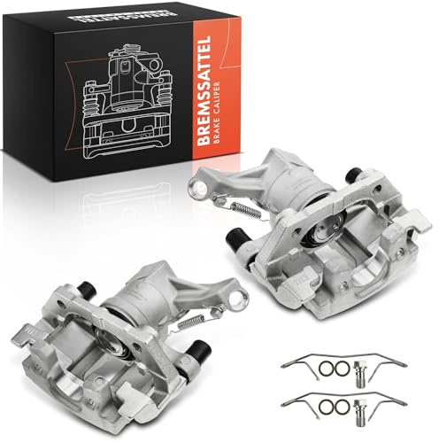 Frankberg 2x Bremssattel Bremszange Hinten mit Halter 93172182 | Lochabstand der Halterung 90mm, Aluminium; Kompatibel mit 9-3 Cabriolet YS3F, 9-3X YS3, 9-3 Kombi E50, Vectra C CC Z02