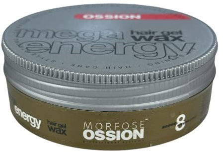 Morfose Ossion No8 Mega Energy Aqua Hair Gel Wax 175 ml - Haarstyling Wachs - Starke Haarkontrolle, Starker Halt, Intensiver Glanz, Flexibles Styling - Für Alle Haartypen