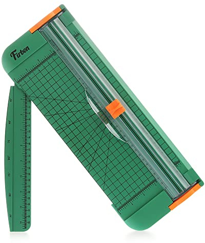 Firbon Papierschneider A4, 30,5 cm, Titan, gerader Papierschneider mit seitlichem Lineal für Scrapbooking, Basteln, Papier, Coupon, Etiketten, Karton