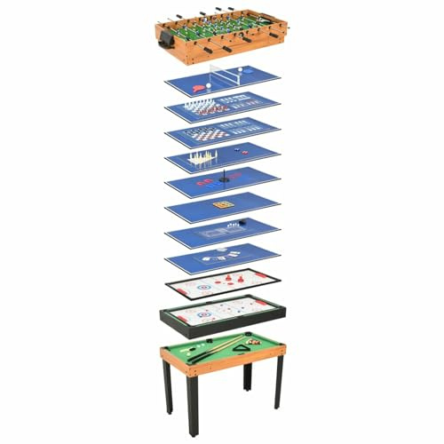 Gecheer 15-in-1 Multigame-Tisch 121×61×82 cm Ahorn