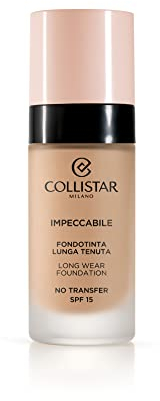 Collistar Impeccabile Fondotinta Lunga Tenuta, No transfer, SPF 15, Idratazione Immediata e fino a 120h, Finish Matte Naturale, Effetto Seconda Pelle, Coprenza Modulabile, 30ml