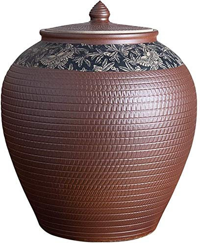 Food Storage Containers stainless steel Food Storage Containers With Lids Large Cereal Dispenser Kitchen Canisters Jars Ceramic,Airtight Design,Pantry Organization And Storage 10L/25L-Brown ( Size : 2