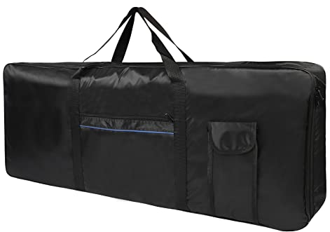 YJZQ Keyboard-Tasche Keyboardtasche für 61 Noten Verstellbarer Tastaturbeutel 600D Oxford Tuch elektrische Klavierkoffer 61 Tasten Electric Piano Bag mit Griff(schwarz,103 x 40 x 15cm)