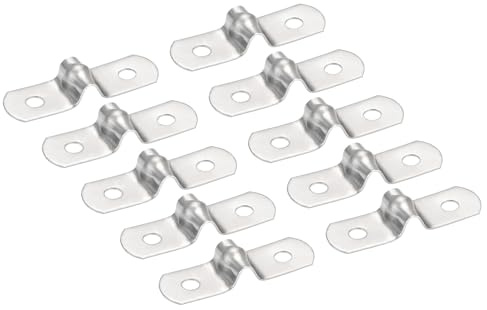 PATIKIL 30 Stück U-Rohrschellen Set, Rohrschelle 5mm, Schlauchschellen, Edelstahl 2-Loch U-Form Kabelschellen, Starrer Rohr Riemen Klemme, Rohrhalterung für Rohr Befestigung